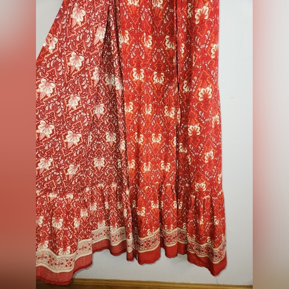 ZESICA Women's Floral Print Wrap V-neck short sleeve Maxi Dress, size L - Picture 9 of 14